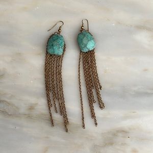 Crystal Rock Chain Earrings